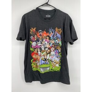 🚀‎ Disney Villains T Shirt Heather Gray Graphic Print Tee Large L